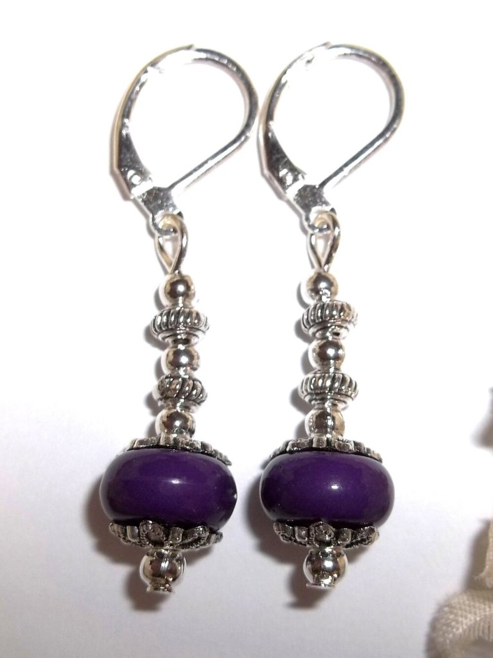 Eggplant Purple Earrings Silver Dangle Drop Jewelry Gift Idea Present Girl D9118